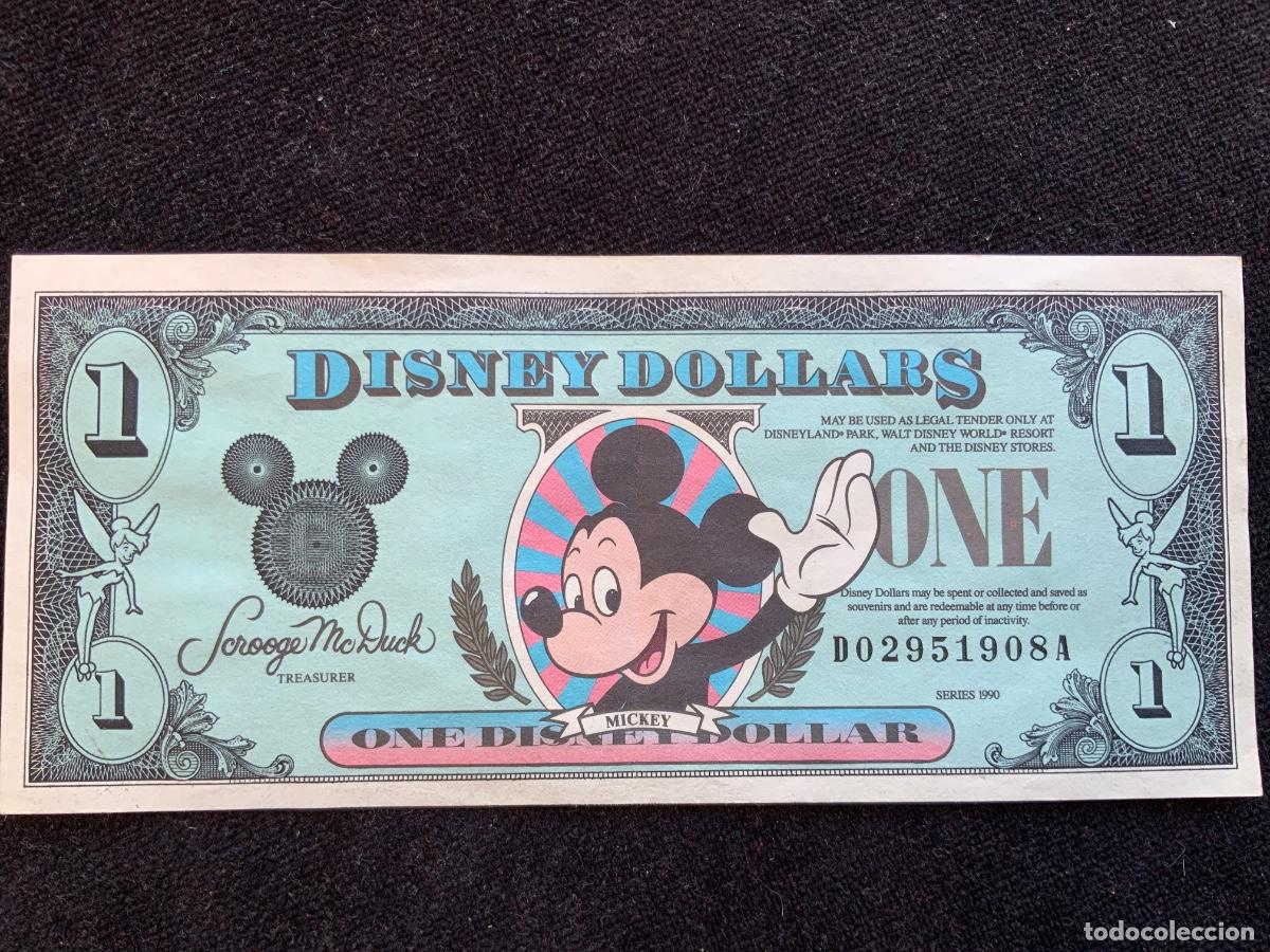 Billetes extranjeros: Billete de 1 dollar disney, serie 1990 , mickey.