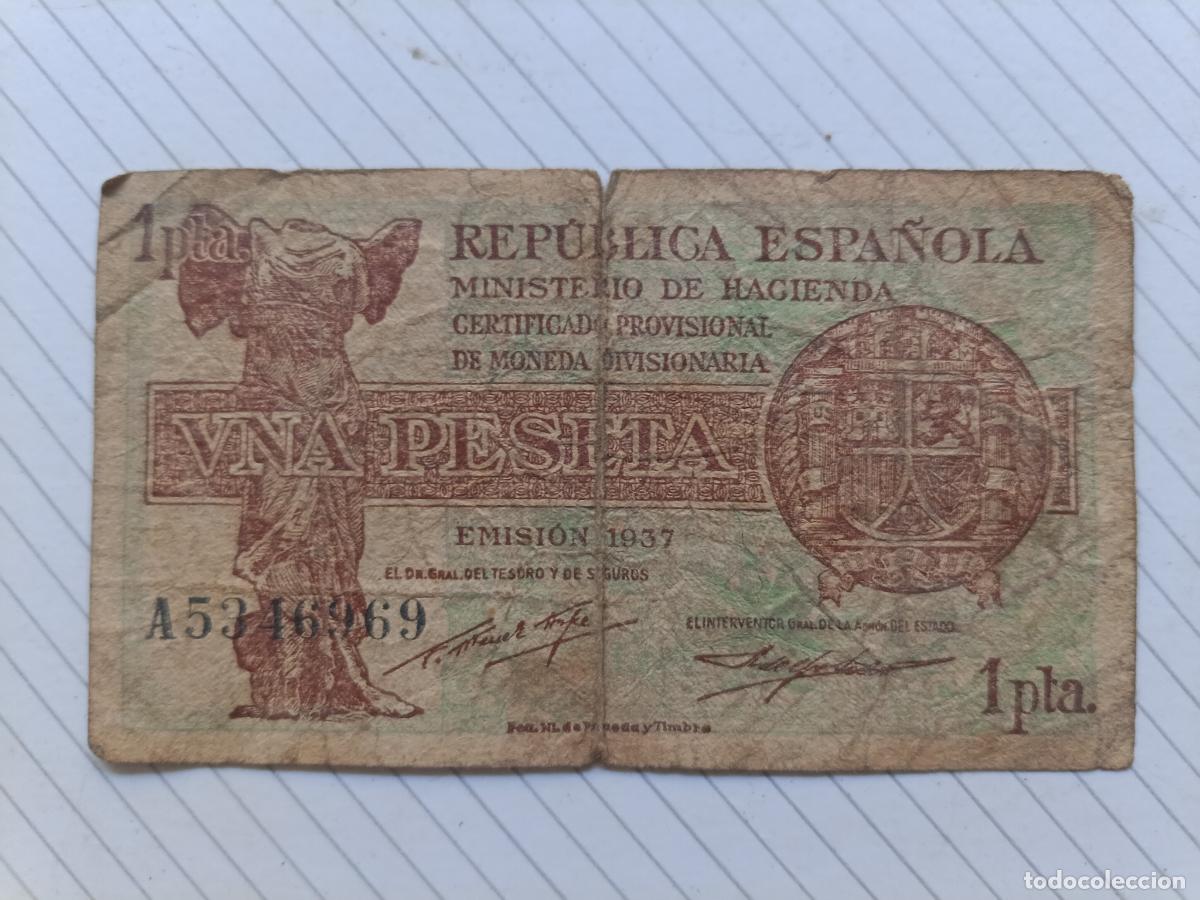 Billetes extranjeros: 1 pesetas de 1937 Guerra Civil