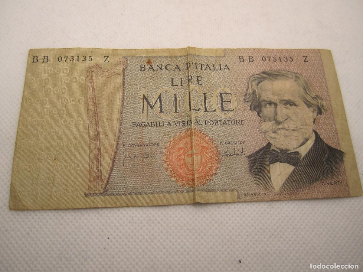 Billetes extranjeros: billete 100 lire mille banca d'italia