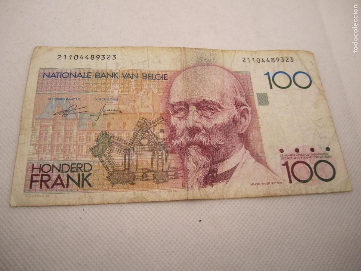 Billetes extranjeros: billete cent francs honderd frank belgica