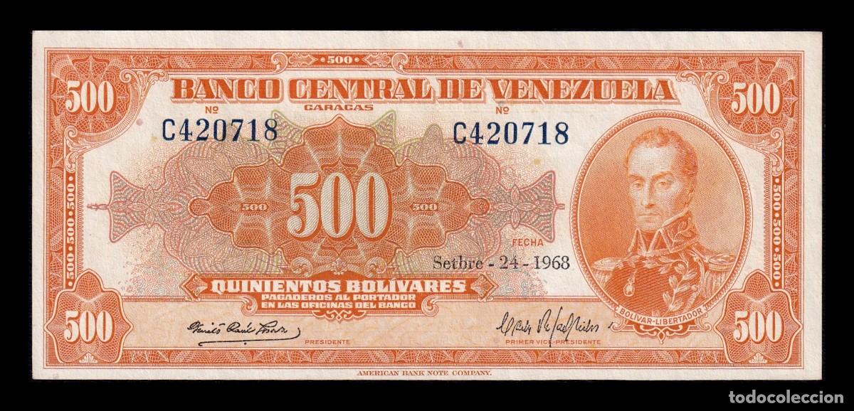 Billetes extranjeros: Venezuela 500 Bol&iacute;vares Sim&oacute;n Bol&iacute;var 1968 Pick 37c Ebc Xf