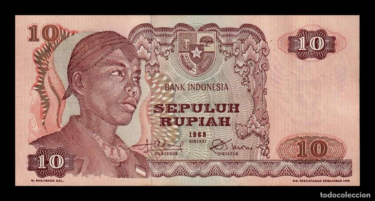 Billetes extranjeros: Indonesia 10 Rupias 1968 Pick 105 Sc Unc