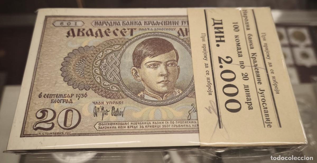 Notas Internacionais: Yugoslavia Taco 100 billetes 20 Dinara 1936 Pick 30 Sc Unc