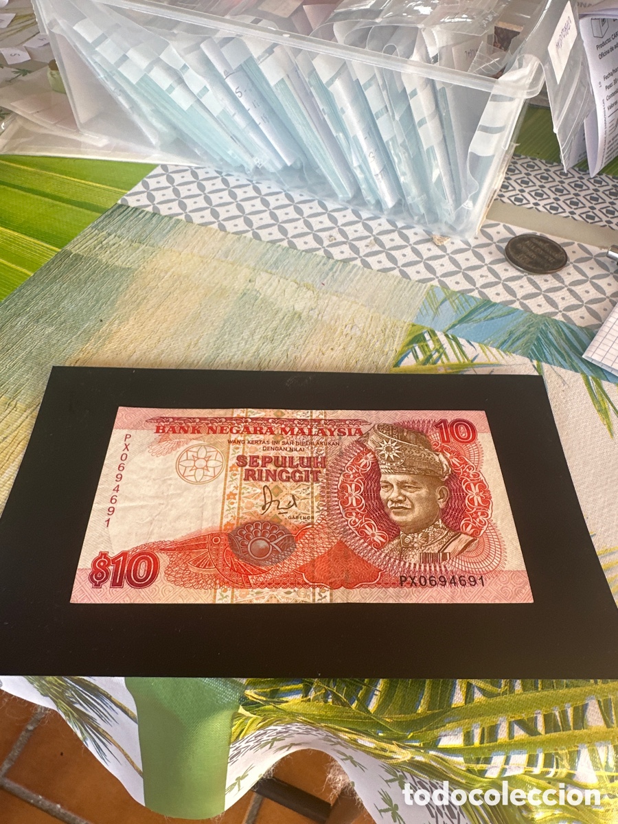 Notas Internacionais: Billete de Malasia de 10 ringgit a&ntilde;o 1989