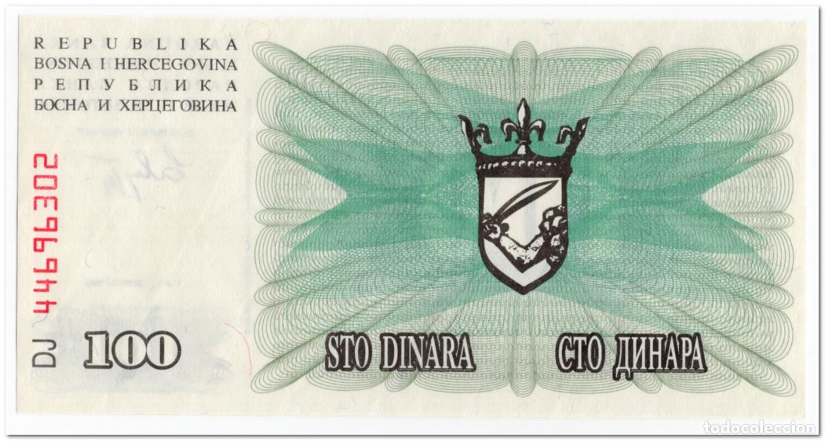 Billetes extranjeros: BOSNIA AND HERZEGOVINA,100 DINARA,1992,P.13a,UNC