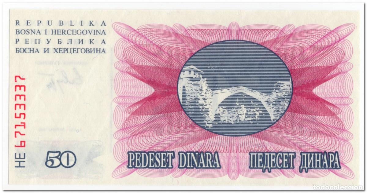 Billetes extranjeros: BOSNIA AND HERZEGOVINA,50 DINARA,1992,P.12a,UNC