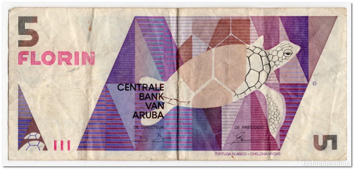 Billetes extranjeros: ARUBA,5 FLORIN,1990,P.6,F-VF