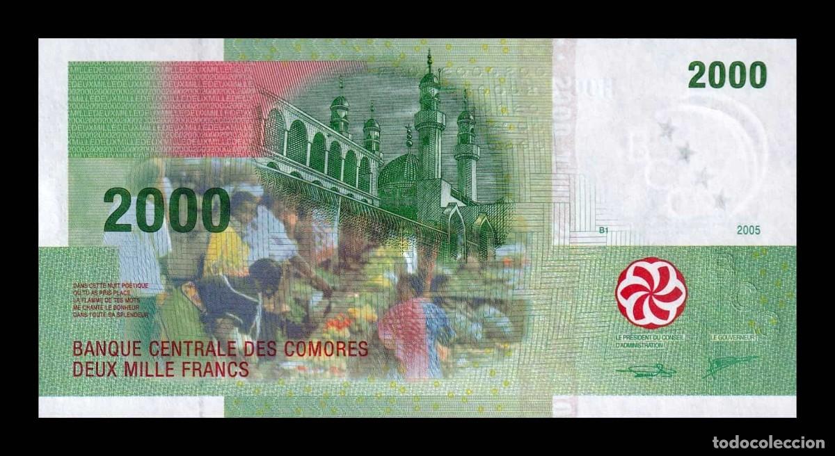 Billetes extranjeros: Comoros Comores 2000 Francos 2005 (2020) Pick 17c Sc Unc