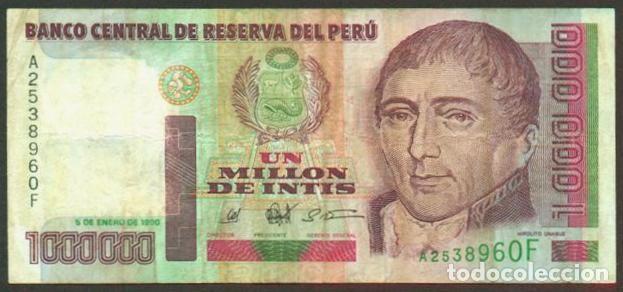 Billetes extranjeros: PERU. 1000000 intis 5.1.1990. Pick 148.
