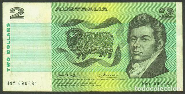 Billetes extranjeros: AUSTRALIA (Commonwealth). 2 dolares (1976). Pick 38b2. Firmas: Knight - Wheeler.