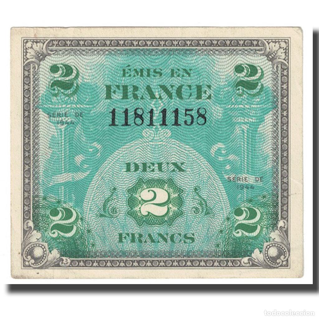 Billetes extranjeros: [#647018] Francia, 2 Francs, Flag/France, 1944, EBC, Fayette:VF16.1, KM:114a