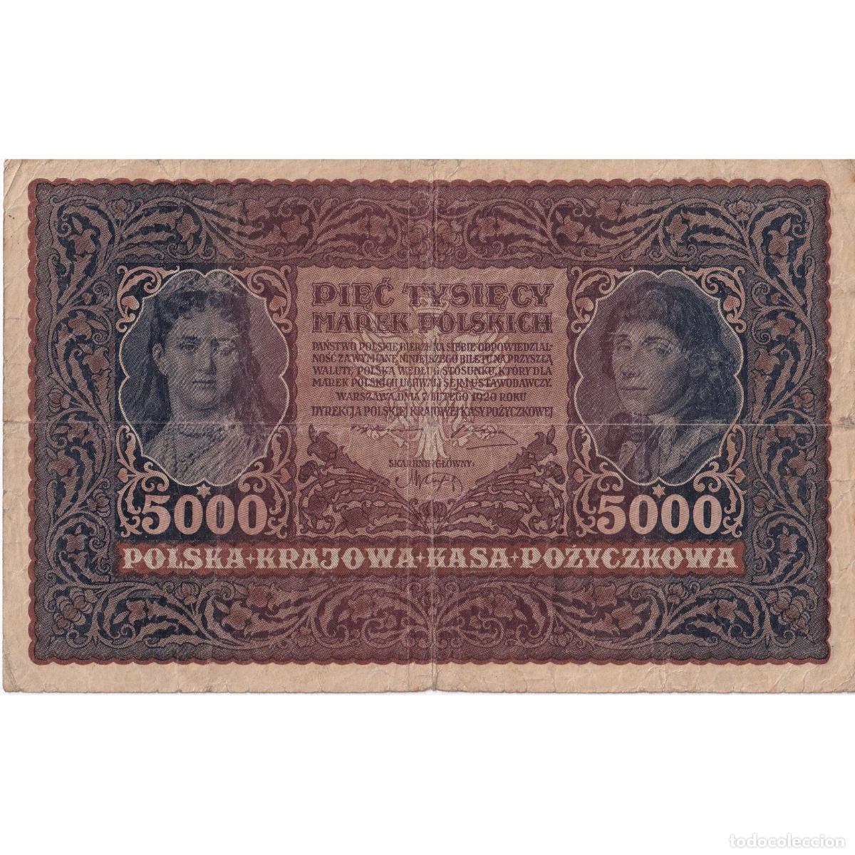 Billetes extranjeros: [#195338] Billete, 5000 Marek, 1920, Polonia, 1920-02-07, KM:31, BC
