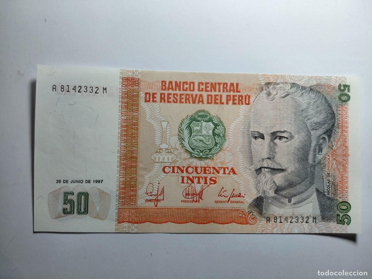 Billetes extranjeros: PERU / BILLETE - 100 INTIS 1987 P130 - Foto 1