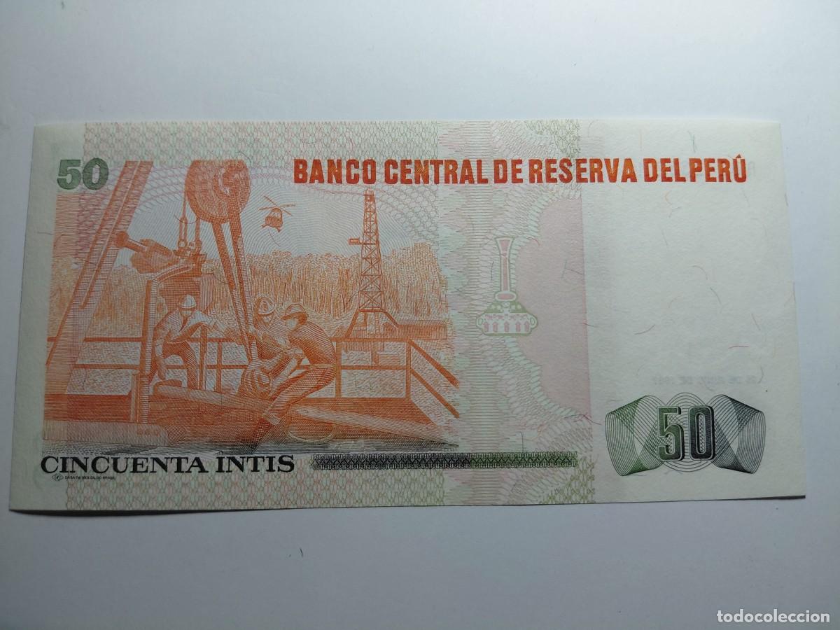 Billetes extranjeros: PERU / BILLETE - 100 INTIS 1987 P130 - Foto 2