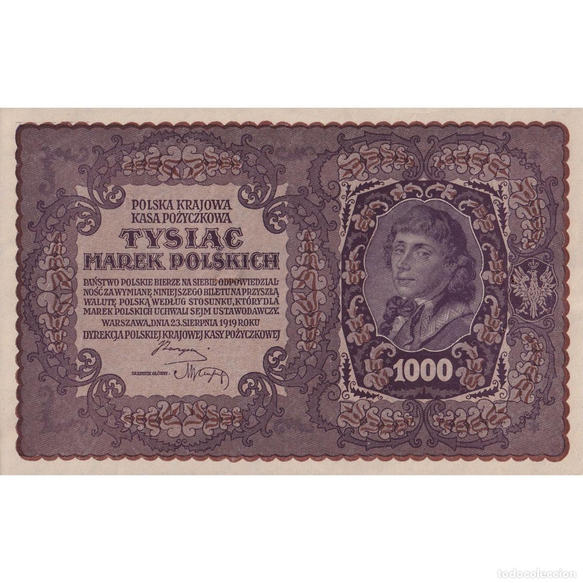 Billetes extranjeros: [#247288] Billete, 1000 Marek, 1919, Polonia, 1919-08-23, KM:29, EBC