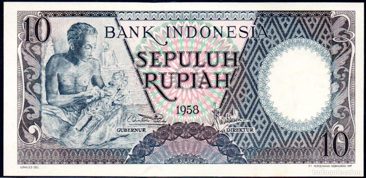 Billetes extranjeros: INDONESIA - 10 RUPIAS 1958 - Pick. 56 - S/C