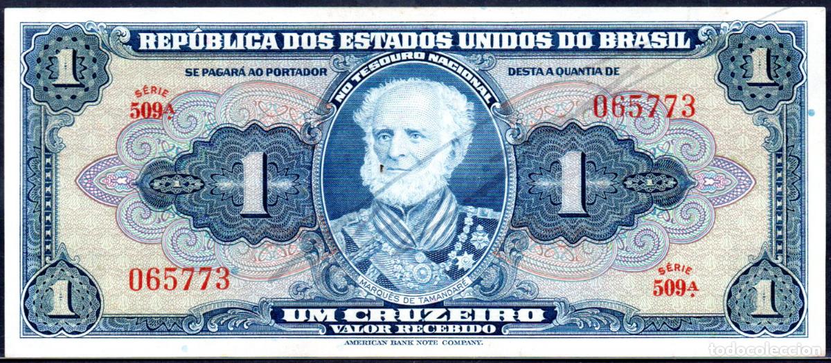 Billetes extranjeros: BRASIL - 1 CRUZEIRO 1944 - EBC
