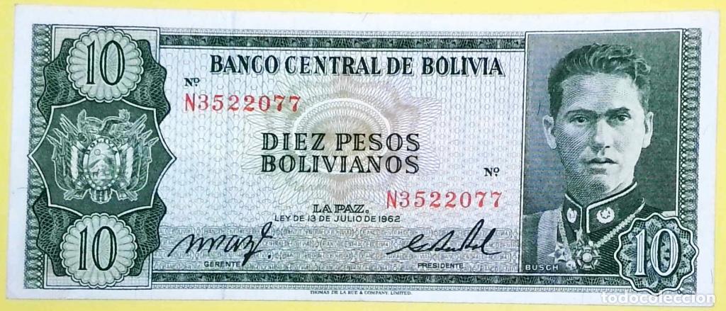 Billetes extranjeros: Bolivia, 10 Pesos Bolivianos / 10.000 Bolivianos L. - 154a - (SC / UNC) [N3522077]