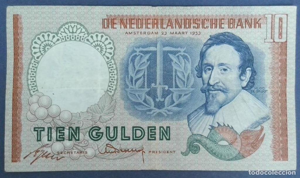 Billetes extranjeros: Pa&iacute;ses Bajos, 10 Gulden 1953 - P85 - (MBC / VF) [ISW066769]