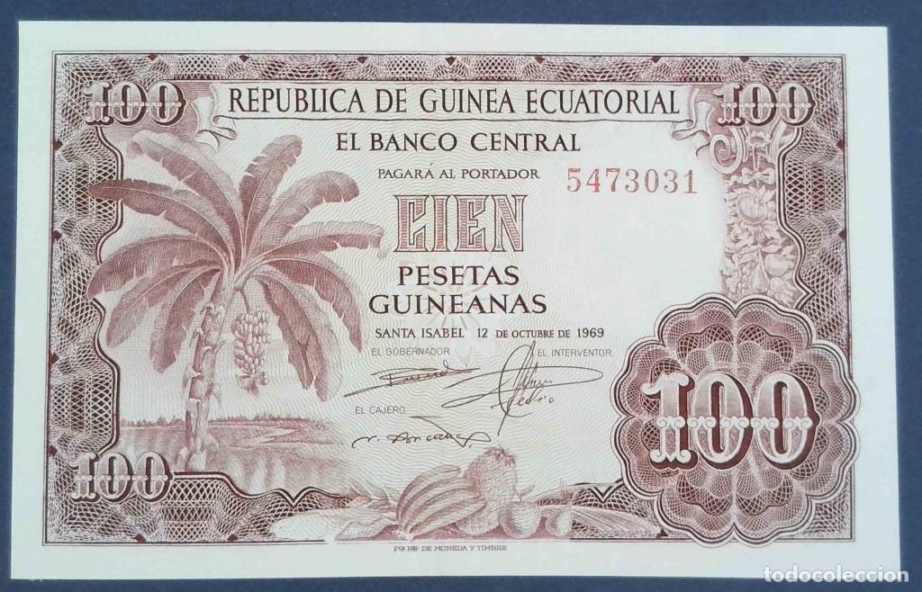 Billetes extranjeros: Guinea Ecuatorial, 100 Pesetas Guineanas 1969 - P1 - (EBC / AUNC) [5473031]