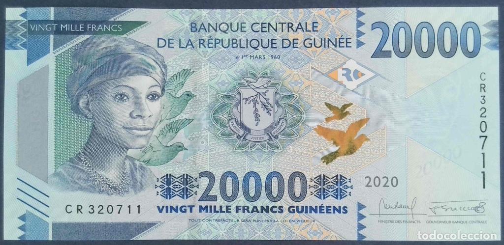 Billets internationaux: Guinea, 20.000 Francs Guin&eacute;ens 2015-2020 - 50c - (SC / UNC) [CR320711]