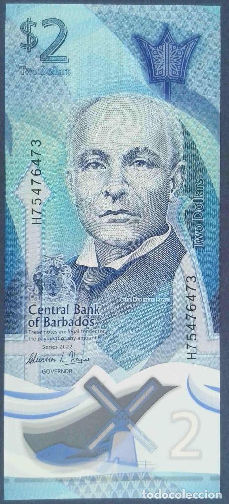 Notas Internacionais: Barbados, 2 Dollars 2022 - 80a - (SC / UNC) [H75476473]
