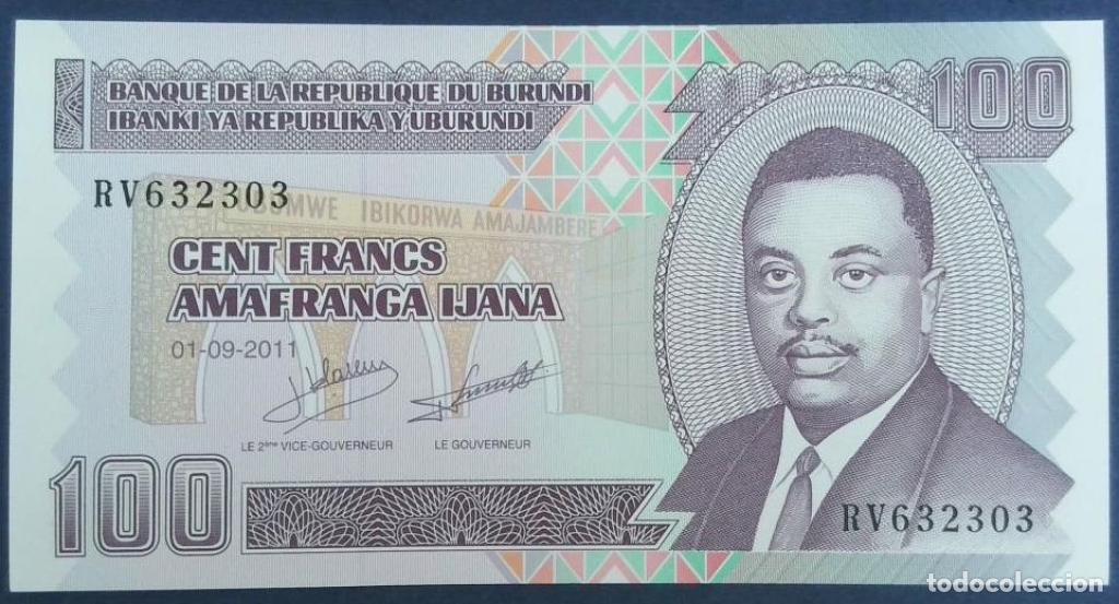 Billetes extranjeros: Burundi, 100 Francs / Amafranga 2010 - 2024 - 44b - (SC / UNC) [RV632303]