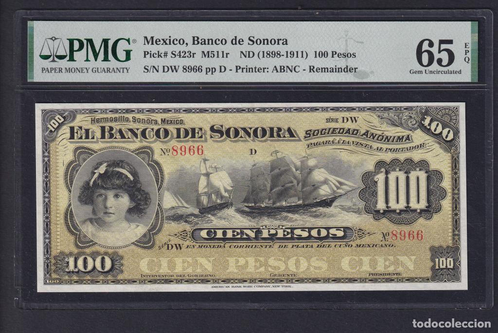 Billets internationaux: M&eacute;xico, 100 Pesos 1898-1911 - S423r - (PMG65EPQ)[8966]