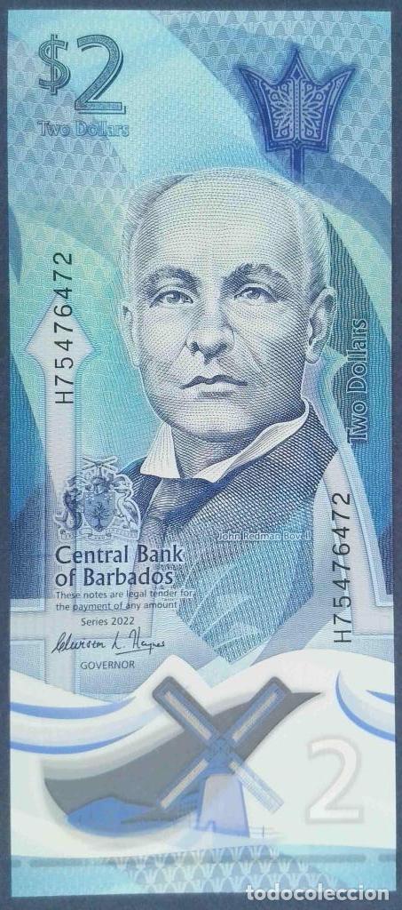 Billetes extranjeros: Barbados, 2 Dollars 2022 - 80a - (SC / UNC) [H75476472]