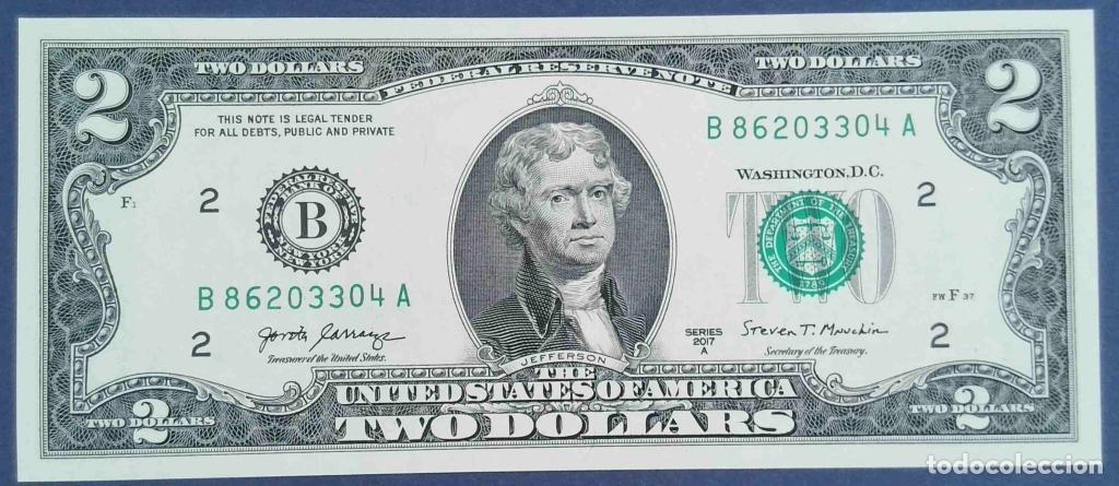 Notas Internacionais: Estados Unidos de Am&eacute;rica, 2 Dollars 2017A - 545 Code B - (SC / UNC) [B86203304A]