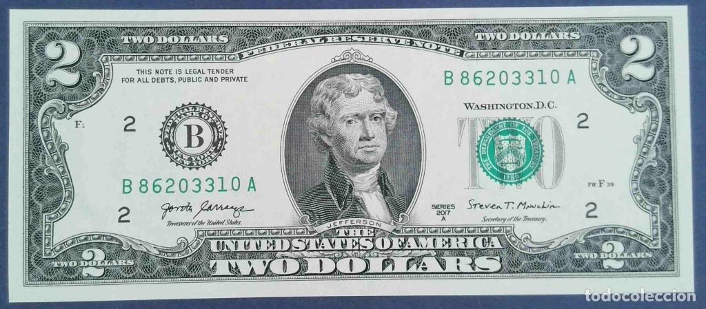 Notas Internacionais: Estados Unidos de Am&eacute;rica, 2 Dollars 2017A - 545 Code B - (SC / UNC) [B86203310A]