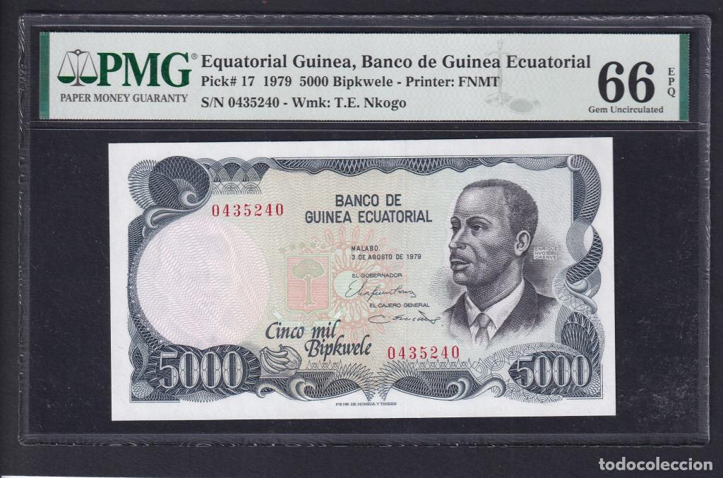 Notas Internacionais: Guinea Ecuatorial, 5.000 Bipkwele 1979 - P17 - (PMG66EPQ)[0435240]