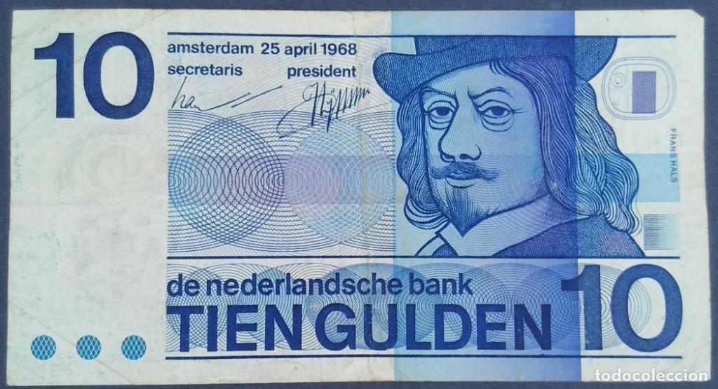 International Banknotes: Pa&iacute;ses Bajos, 10 Gulden 1968 - 91b - (MBC / VF) [8005173111]