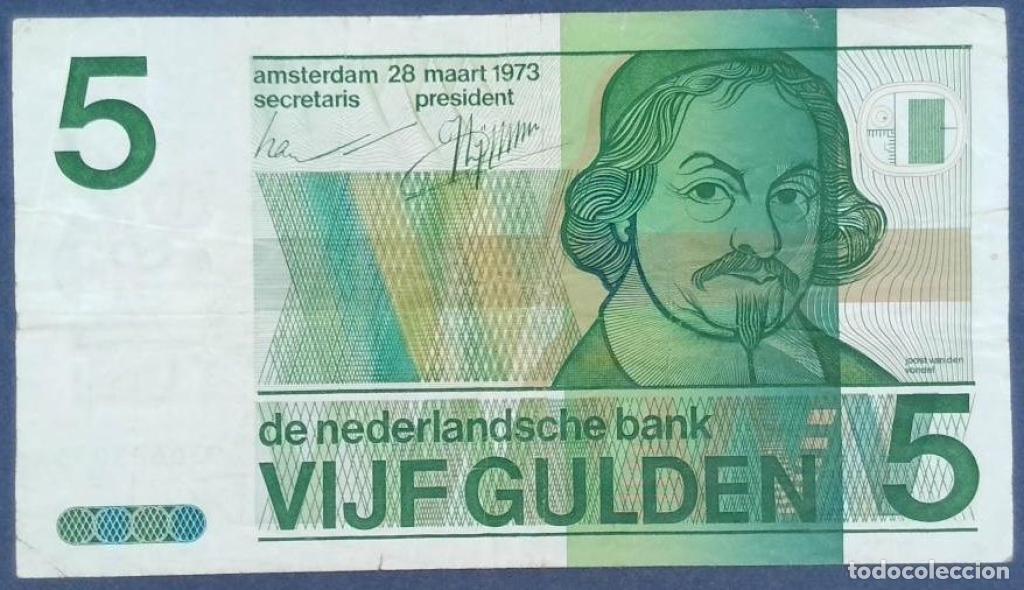 Billets internationaux: Pa&iacute;ses Bajos, 5 Gulden 1973 - 95a - (BC / Fine) [4930683093]