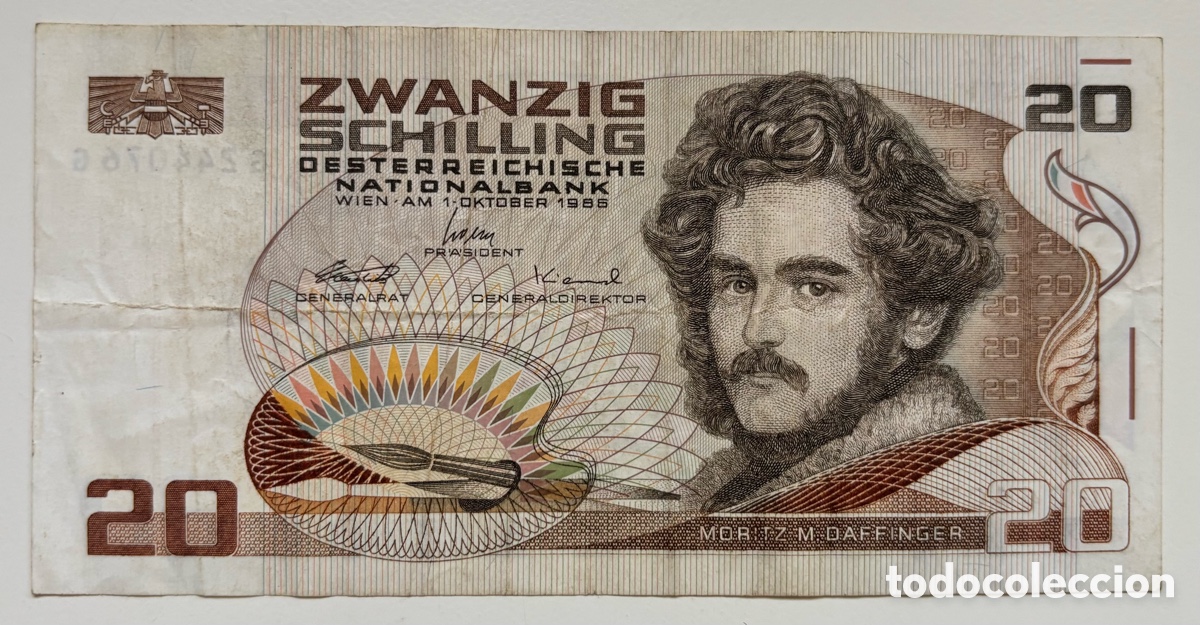 Billetes extranjeros: Billete AUSTRIA 20 Chelines 1986. Schilling