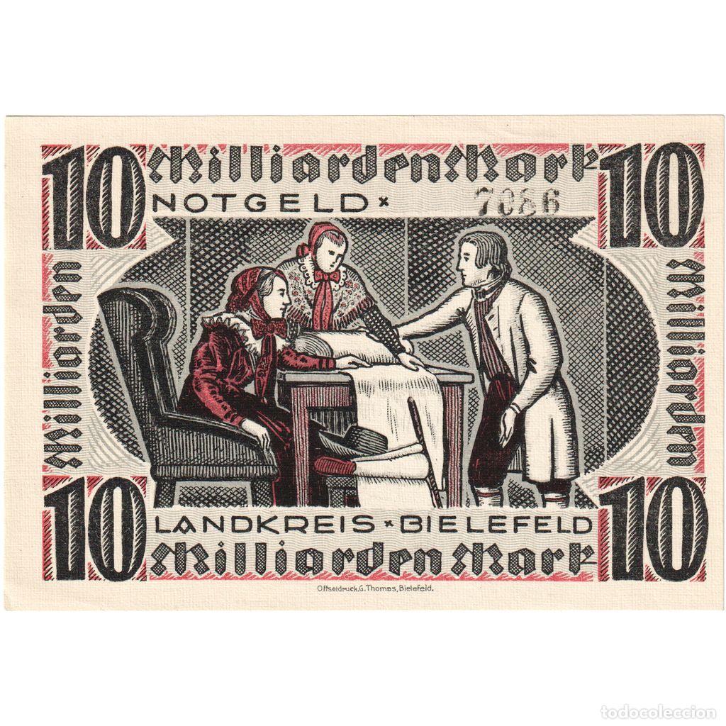 Billetes extranjeros: [#293495] Alemania, Bielefeld, 10 Milliarden Mark, undated (1923), SC