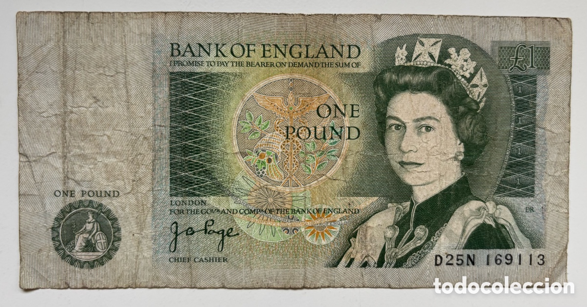 Billetes extranjeros: Billete INGLATERRA 1 Libra (1978-1980) Pound UK Reino Unido
