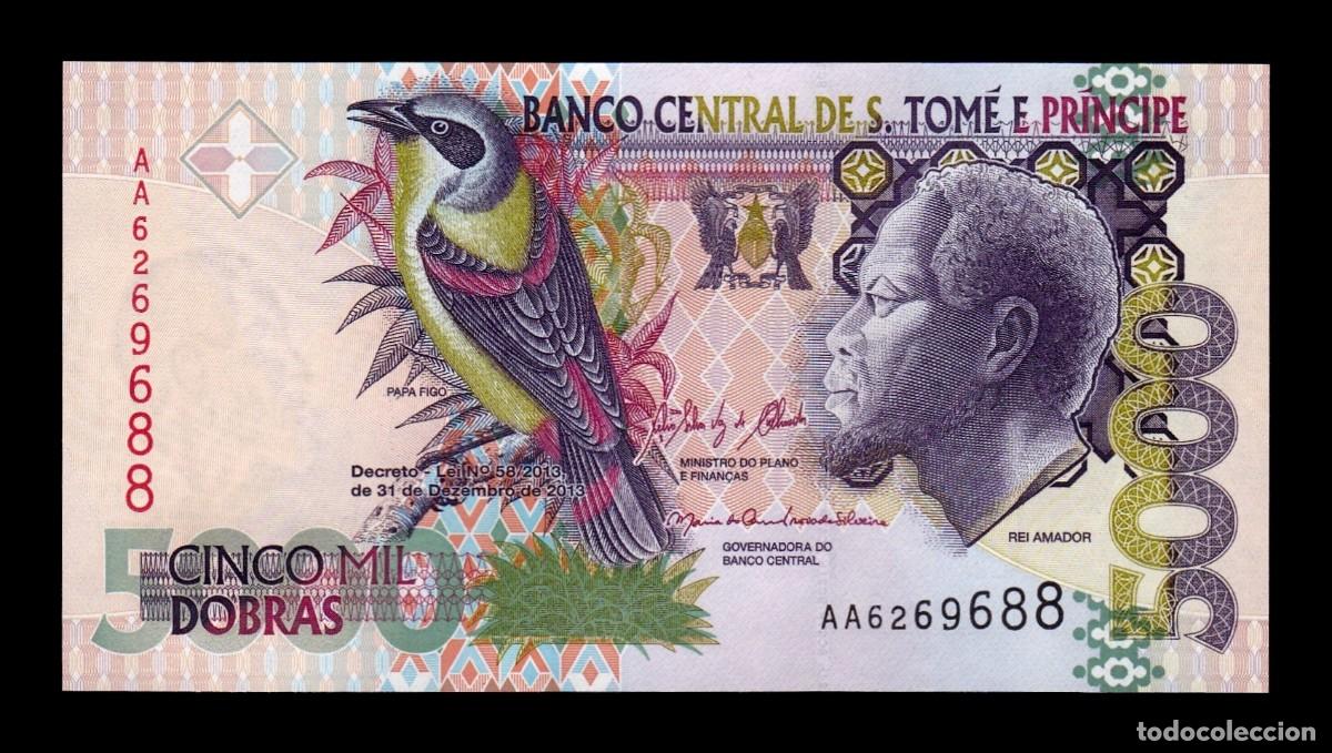 Billetes extranjeros: Santo Tom&eacute; y Pr&iacute;ncipe 5000 Dobras Amador 2013 Pick 65d Sc Unc