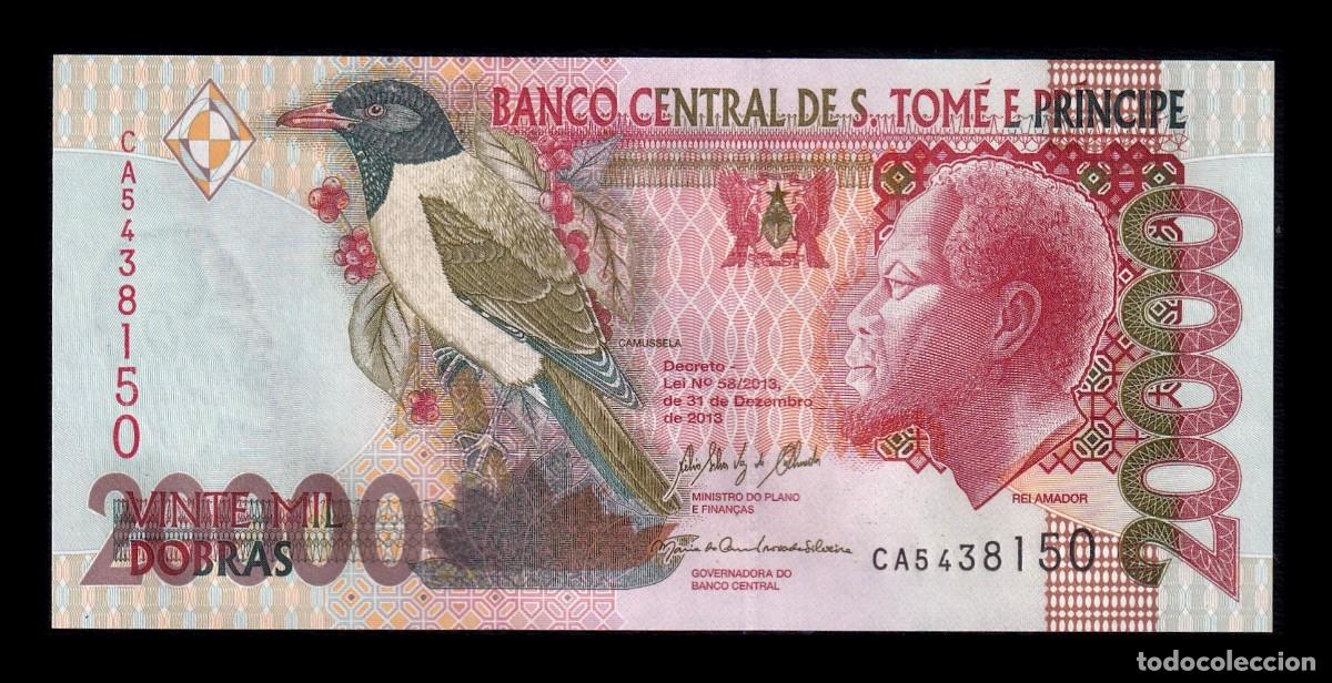 Billetes extranjeros: Santo Tom&eacute; y Pr&iacute;ncipe 20000 Dobras Rei Amador 2013 Pick 67e Sc Unc