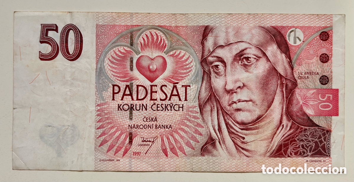 Billetes extranjeros: Billete REPUBLICA CHECA 50 Coronas 1997. Korun