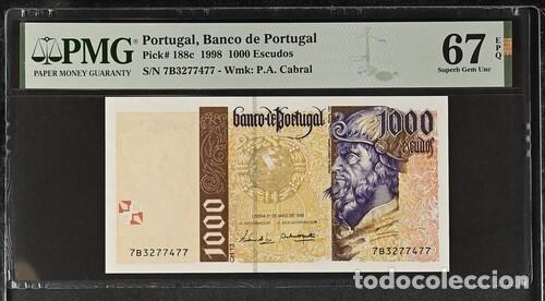 Billetes extranjeros: PORTUGAL * BILLETE 1000 ESCUDOS 1998 * PMG-67 EPQ (IC-1730)