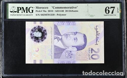 Billetes extranjeros: MARRUECOS * BILLETE 20 DIRHAMS 2019 * PMG-67 EPQ (IC-1737)