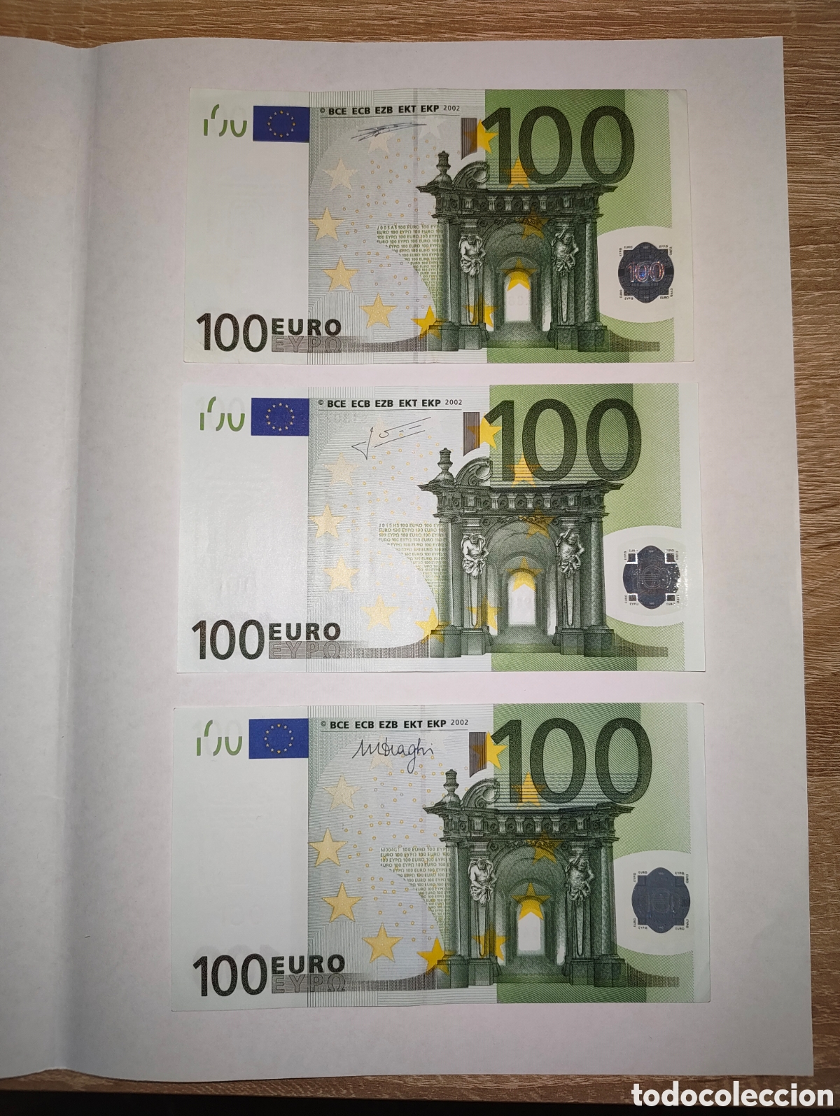 Billetes extranjeros: x3 Billete 100&euro; 3 firmas