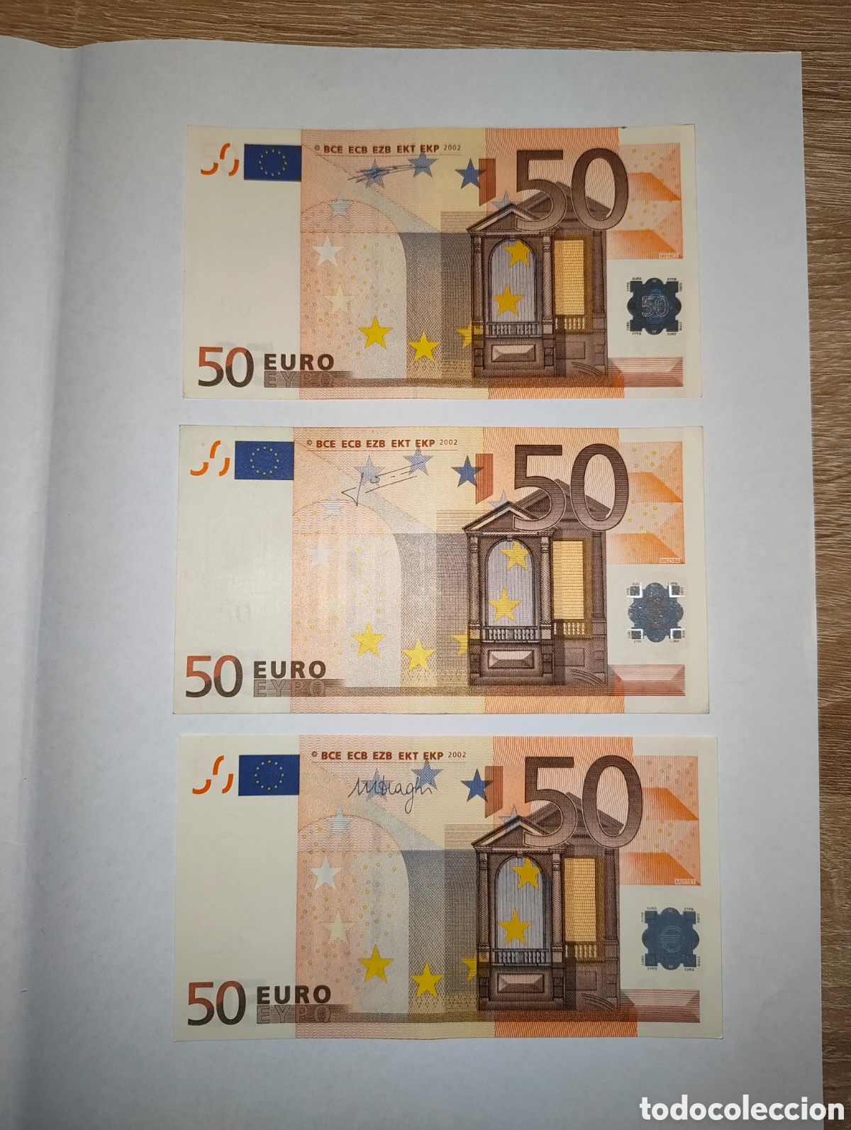 Billetes extranjeros: x3 Billete 50&euro; 3 firmas