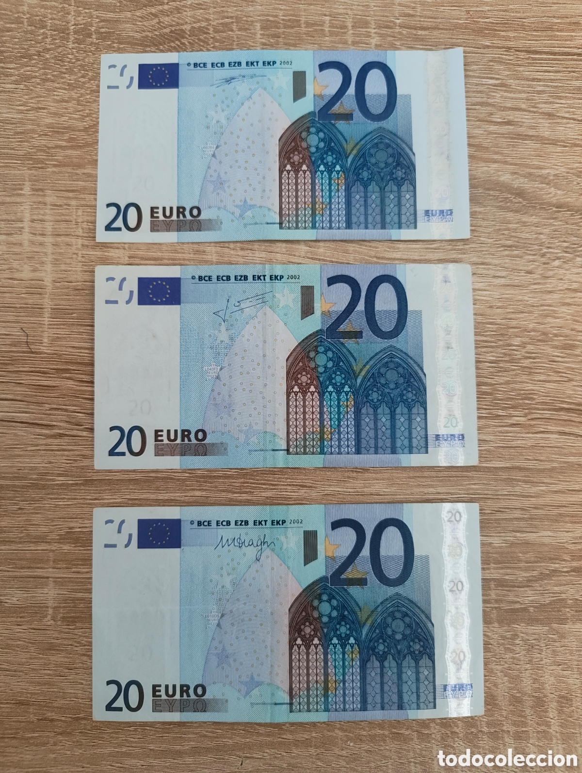 Billetes extranjeros: x3 Billete 20&euro; 3 firmas