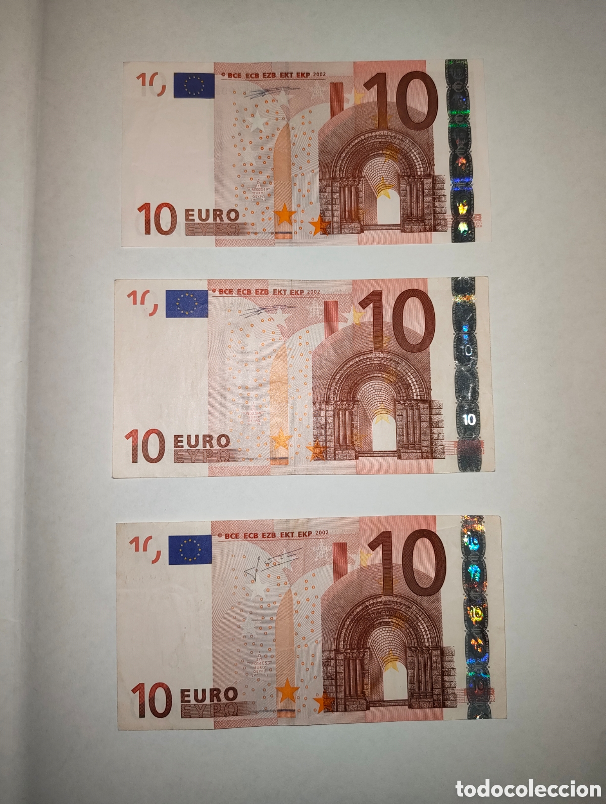Billetes extranjeros: x3 Billete 10&euro; primera serie