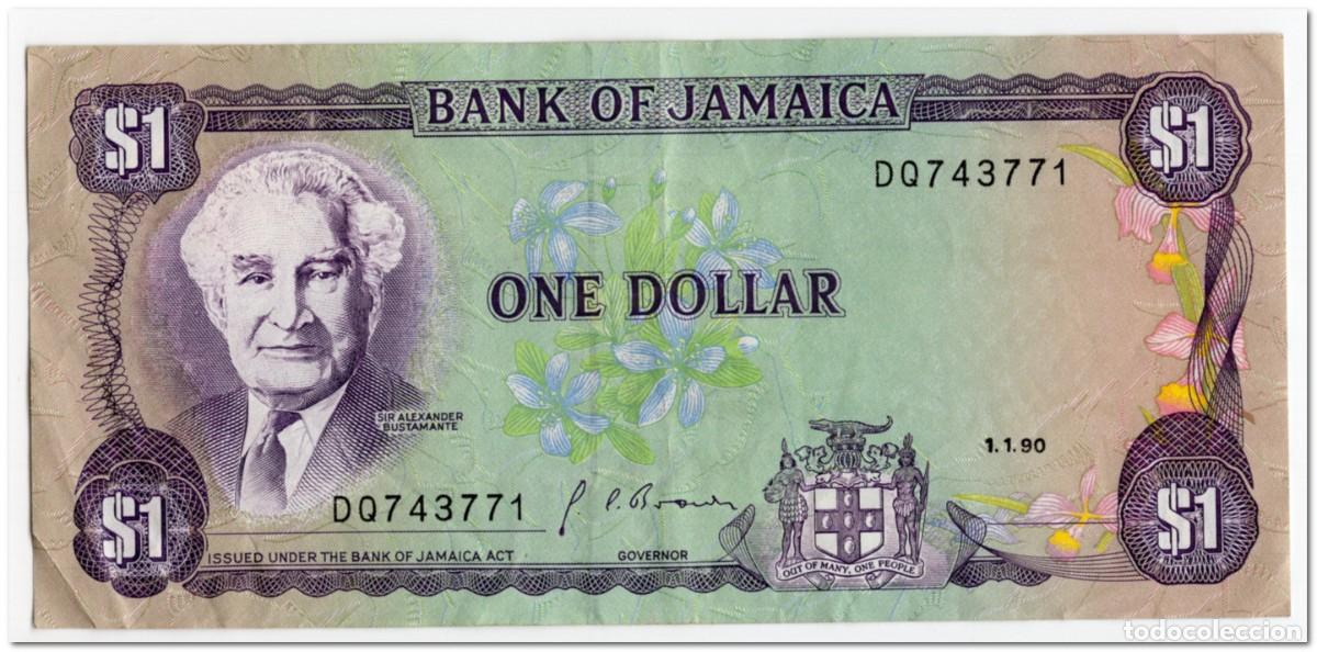 Billetes extranjeros: JAMAICA,1 DOLLAR,1990,P.68Ad,VF