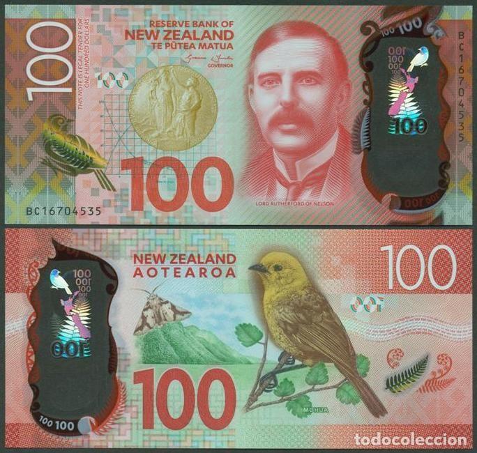 Billetes extranjeros: NUEVA ZELANDA. 100 $ 2016. S/C. Polimero. Fauna. Pajaro.
