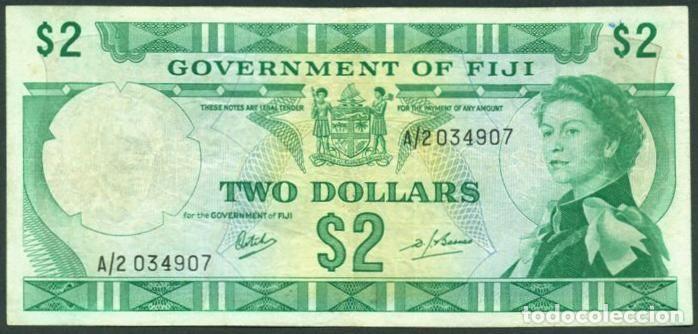 Billetes extranjeros: FIJI (FIYI). (GOVERMENT O FIJI). 2$ (1969). Pick 60. Prefijo A/2. 2 firmas.