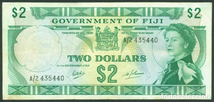 Billetes extranjeros: FIJI (FIYI). (GOVERMENT O FIJI). 2$ (1969). Pick 60. Prefijo A/2. 2 firmas.